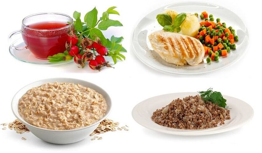 I piatti dietetici per la gastrite sono inclusi nella dieta terapeutica