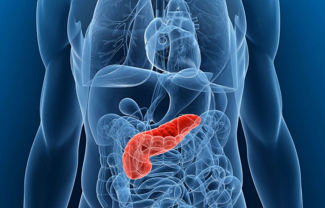 Pancreas infiammato con pancreatite
